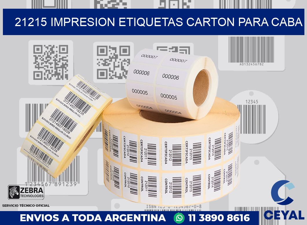 21215 IMPRESION ETIQUETAS CARTON PARA CABA