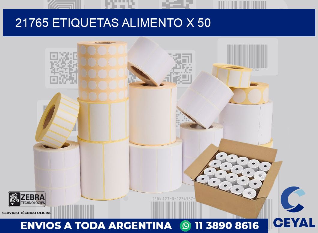 21765 etiquetas alimento x 50