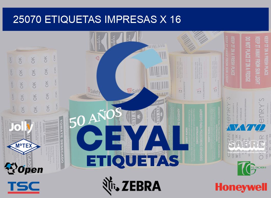 25070 Etiquetas impresas x 16