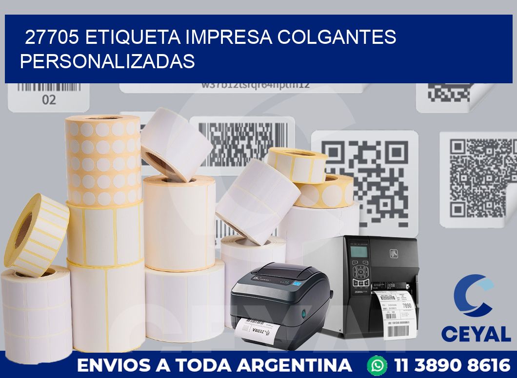 27705 ETIQUETA IMPRESA COLGANTES PERSONALIZADAS