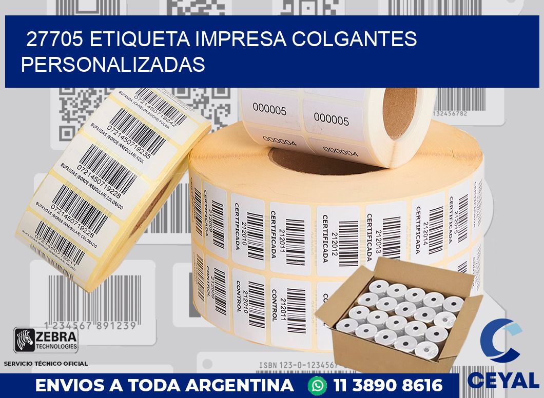 27705 ETIQUETA IMPRESA COLGANTES PERSONALIZADAS