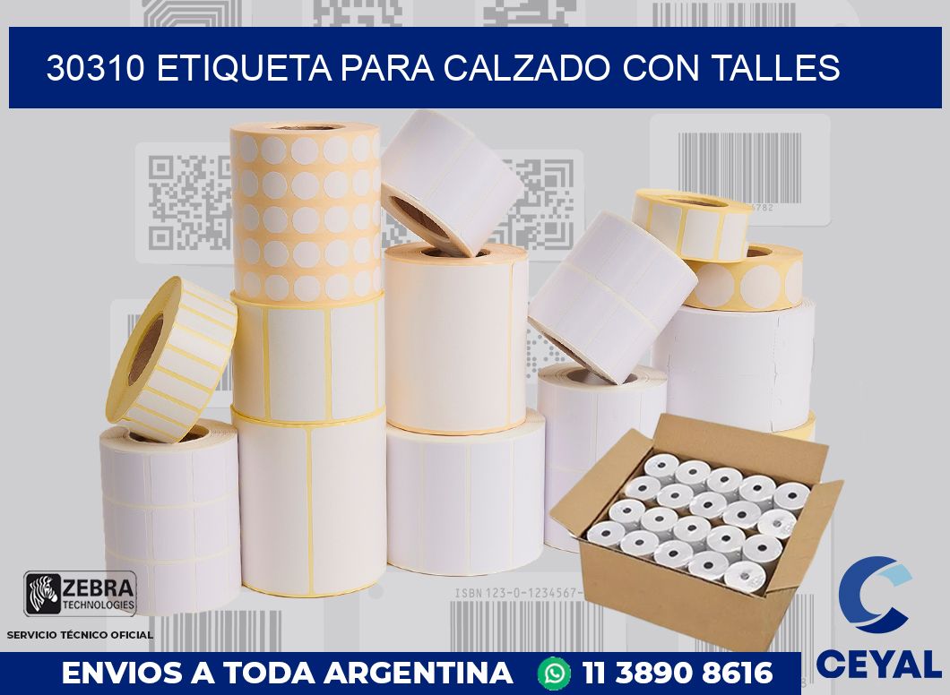 30310 ETIQUETA PARA CALZADO CON TALLES