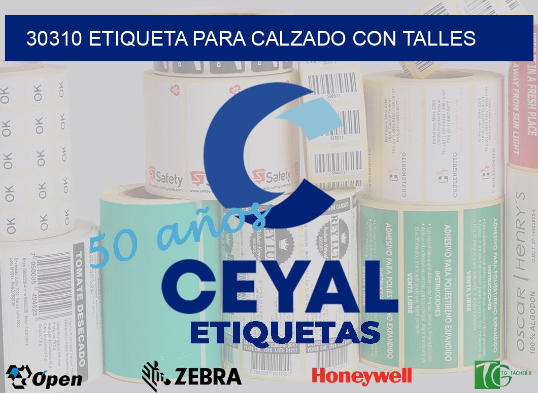 30310 ETIQUETA PARA CALZADO CON TALLES