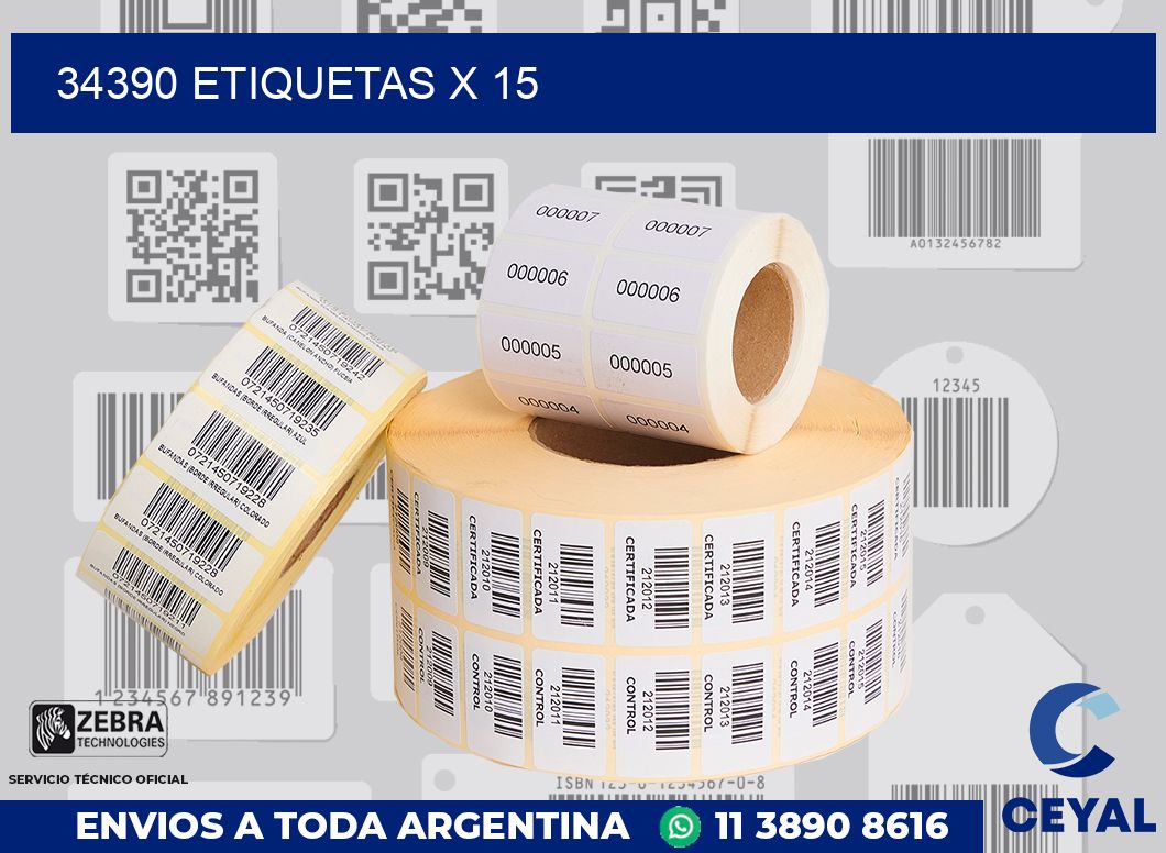 34390 Etiquetas x 15