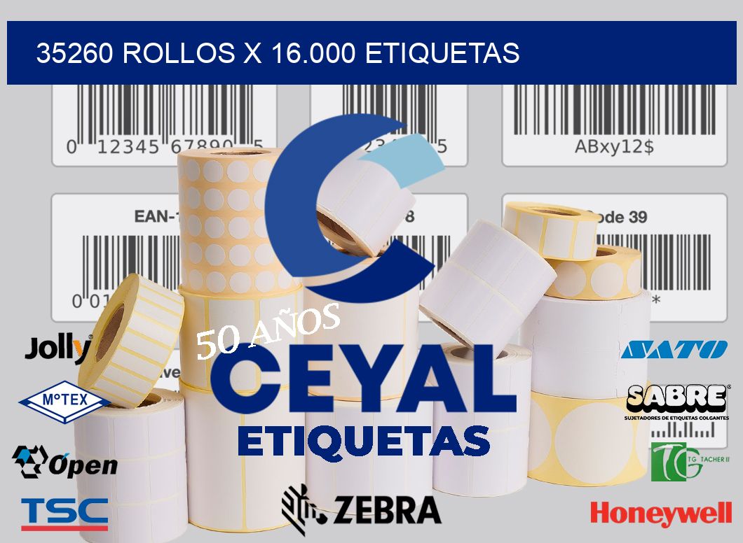 35260 Rollos x 16.000 etiquetas