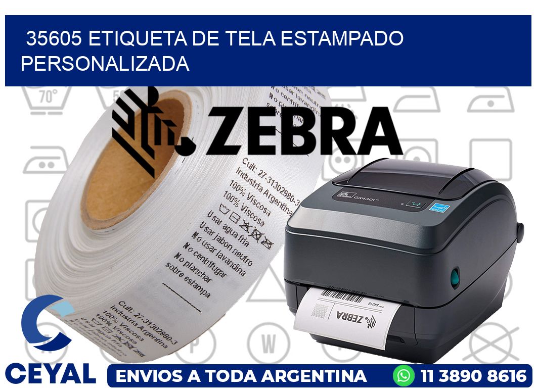 35605 ETIQUETA DE TELA ESTAMPADO PERSONALIZADA