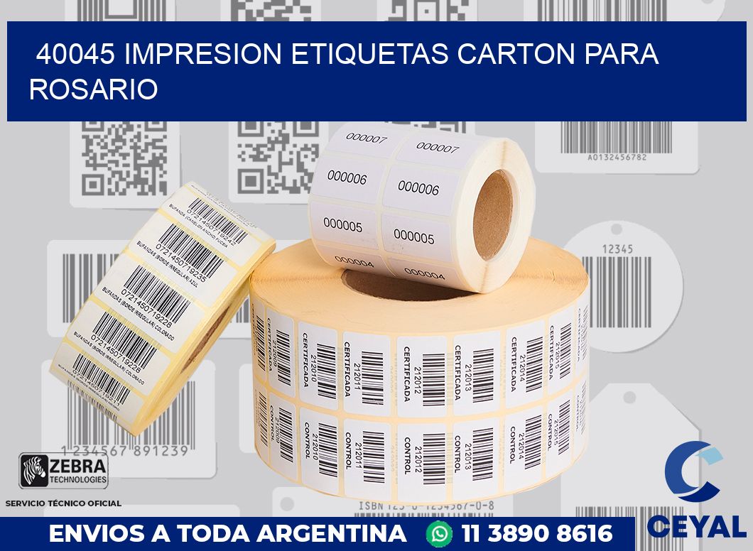 40045 IMPRESION ETIQUETAS CARTON PARA ROSARIO