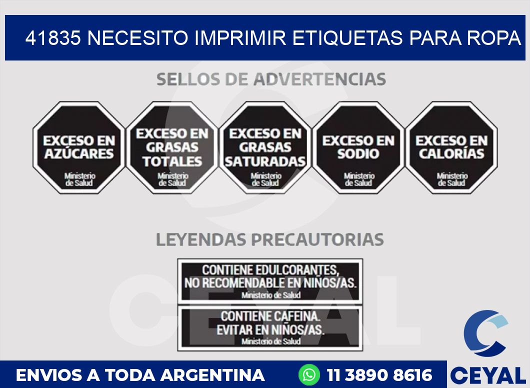 41835 NECESITO IMPRIMIR ETIQUETAS PARA ROPA