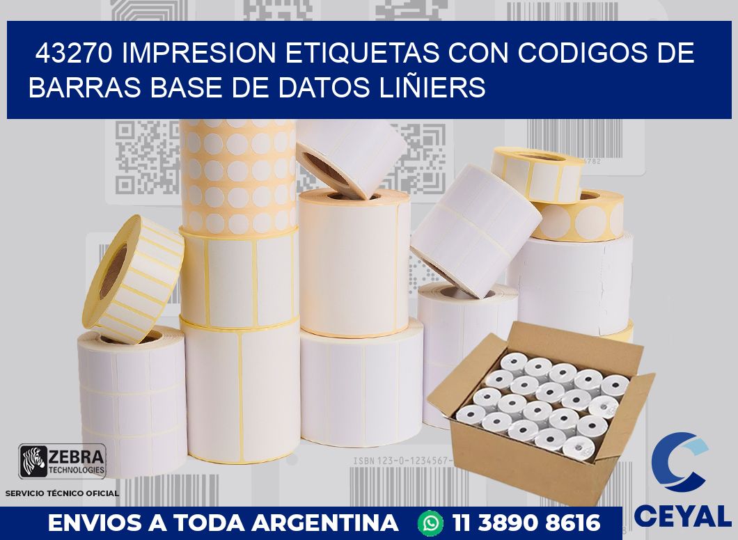 43270 IMPRESION ETIQUETAS CON CODIGOS DE BARRAS BASE DE DATOS LIÑIERS