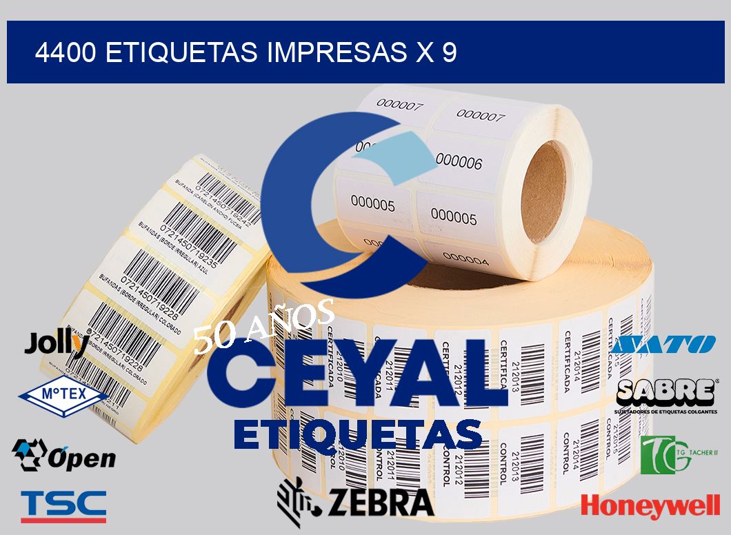 4400 Etiquetas impresas x 9