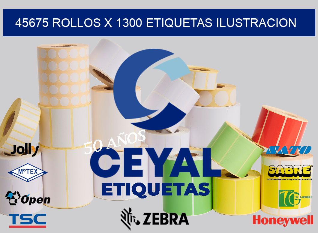 45675 Rollos x 1300 etiquetas ilustracion