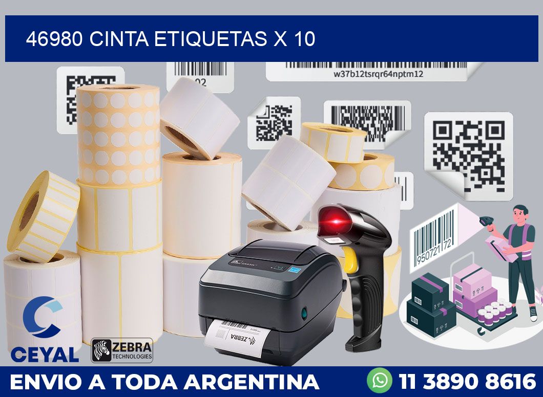 46980 cinta etiquetas x 10