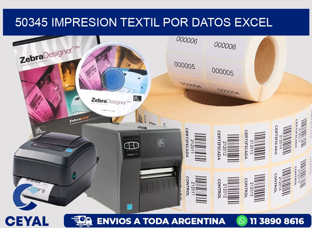 50345 IMPRESION TEXTIL POR DATOS EXCEL
