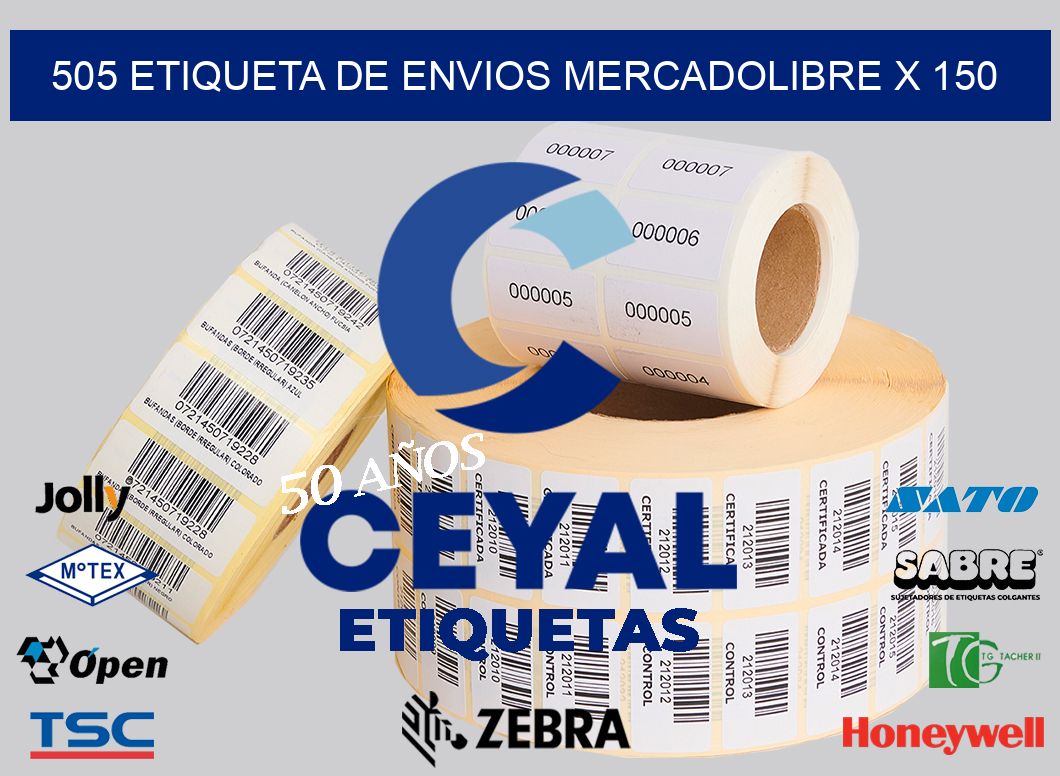 505 etiqueta de envios mercadolibre x 150