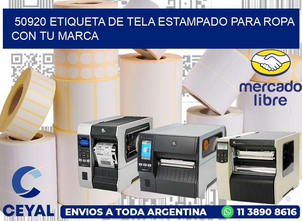 50920 ETIQUETA DE TELA ESTAMPADO PARA ROPA CON TU MARCA