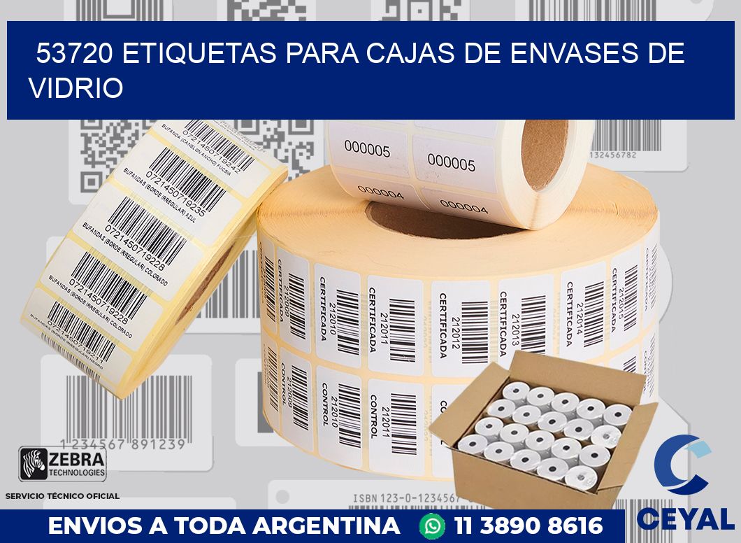 53720 ETIQUETAS PARA CAJAS DE ENVASES DE VIDRIO