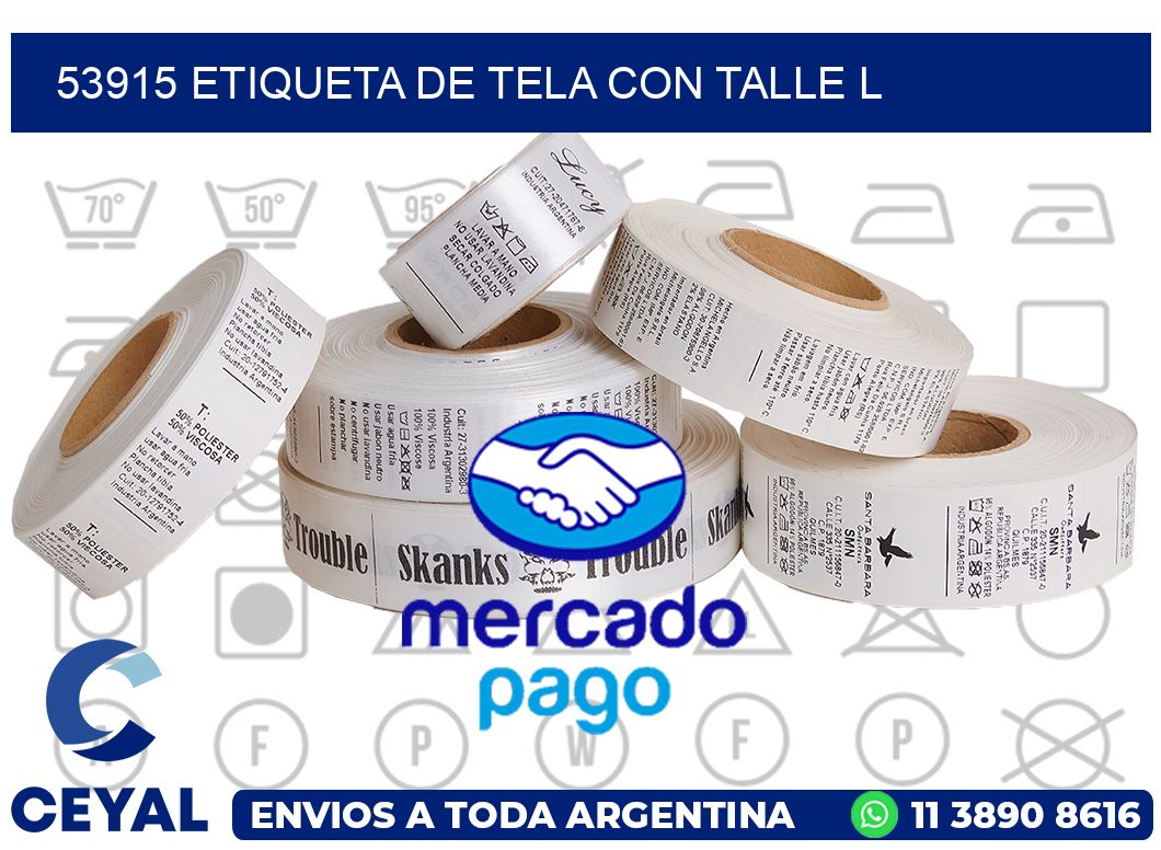 53915 ETIQUETA DE TELA CON TALLE L