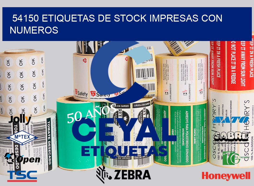 54150 ETIQUETAS DE STOCK IMPRESAS CON NUMEROS