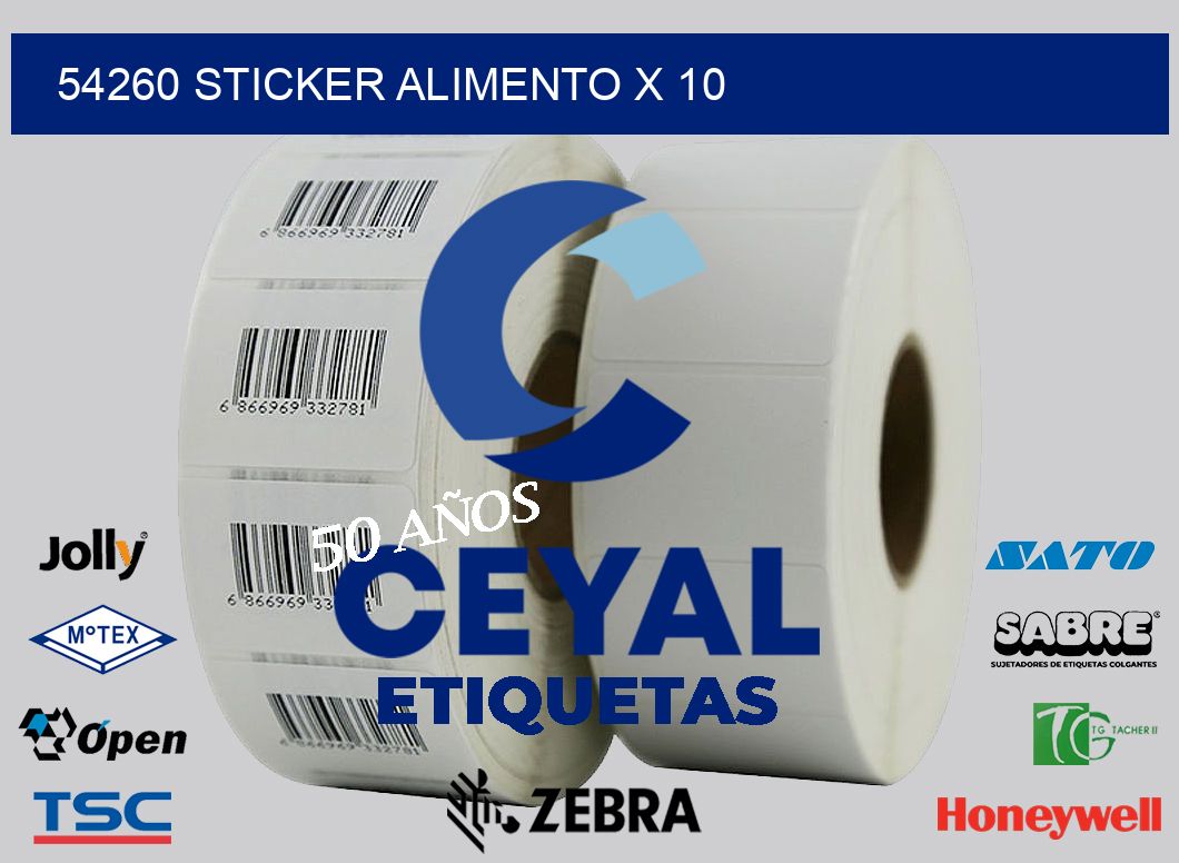 54260 sticker alimento x 10