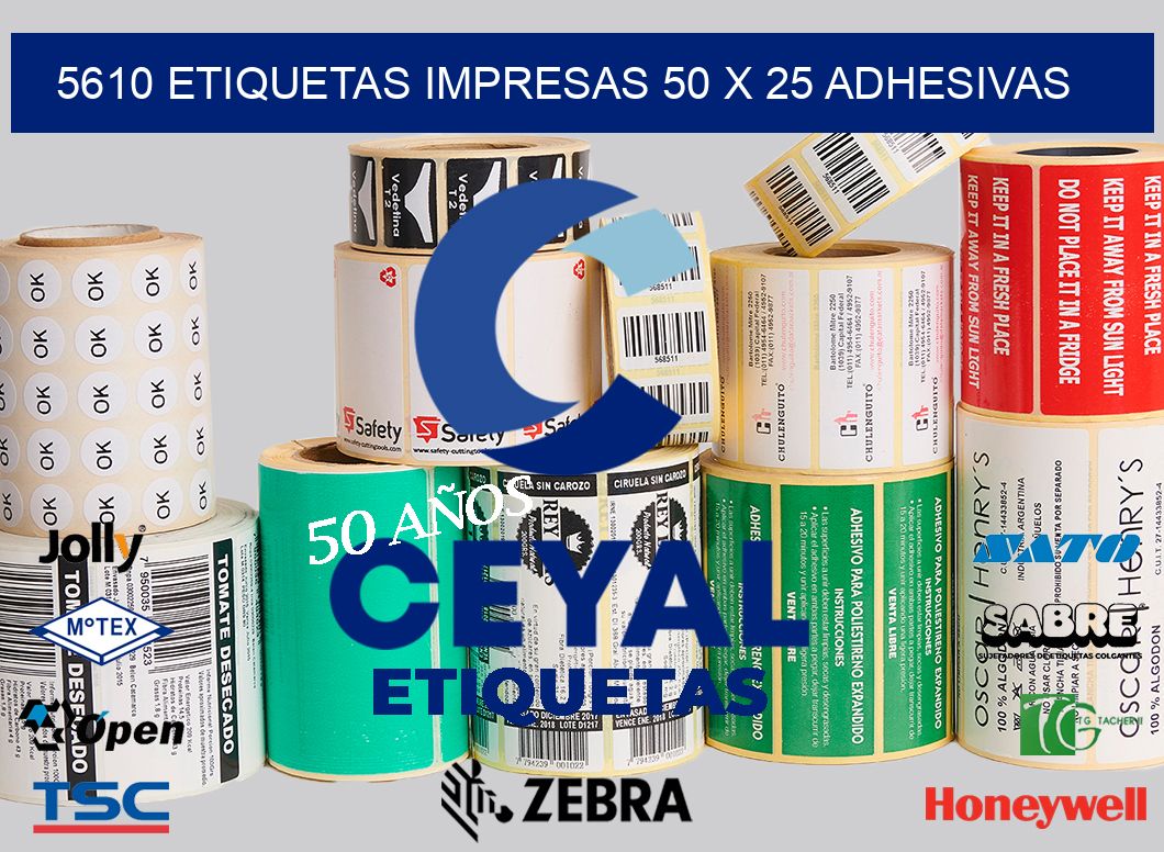 5610 ETIQUETAS IMPRESAS 50 X 25 ADHESIVAS