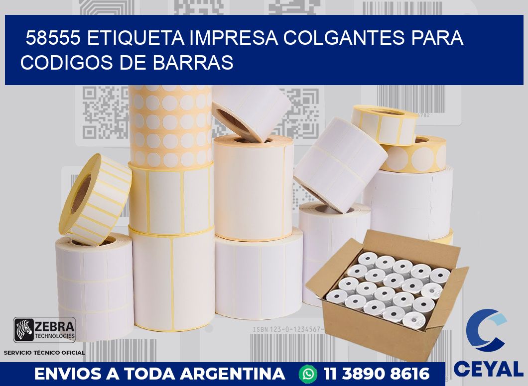 58555 ETIQUETA IMPRESA COLGANTES PARA CODIGOS DE BARRAS