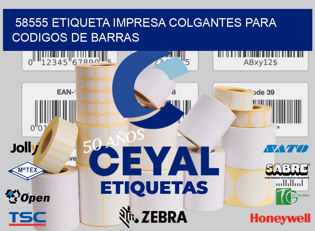 58555 ETIQUETA IMPRESA COLGANTES PARA CODIGOS DE BARRAS