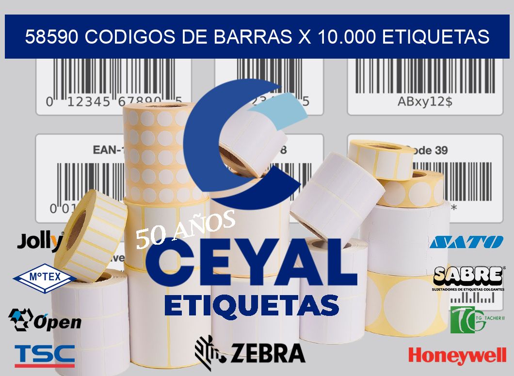58590 codigos de barras x 10.000 etiquetas