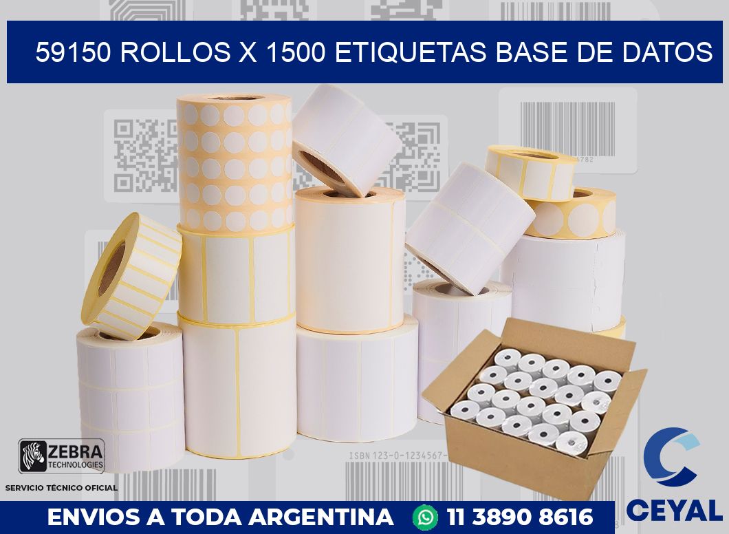 59150 Rollos x 1500 etiquetas base de datos