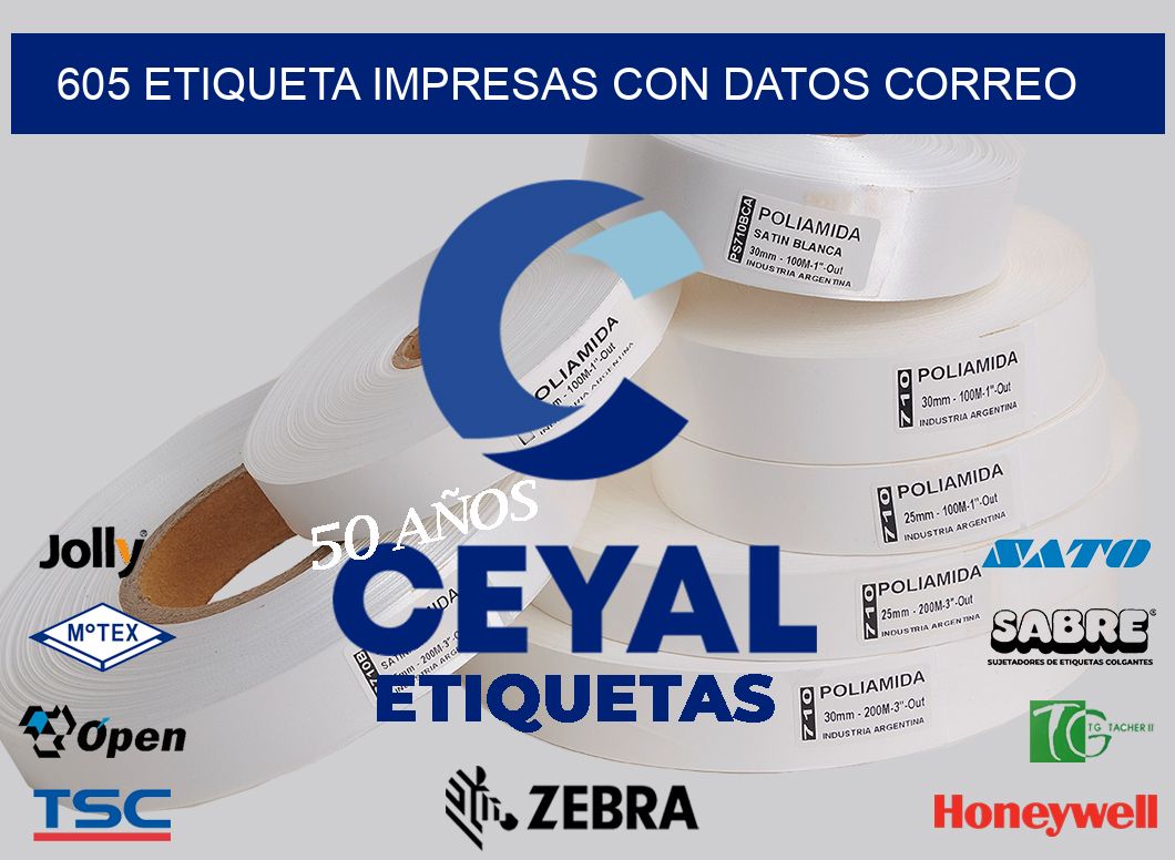 605 ETIQUETA IMPRESAS CON DATOS CORREO