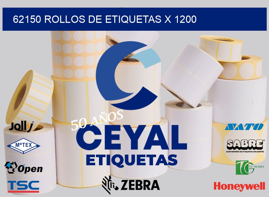 62150 rollos de etiquetas x 1200