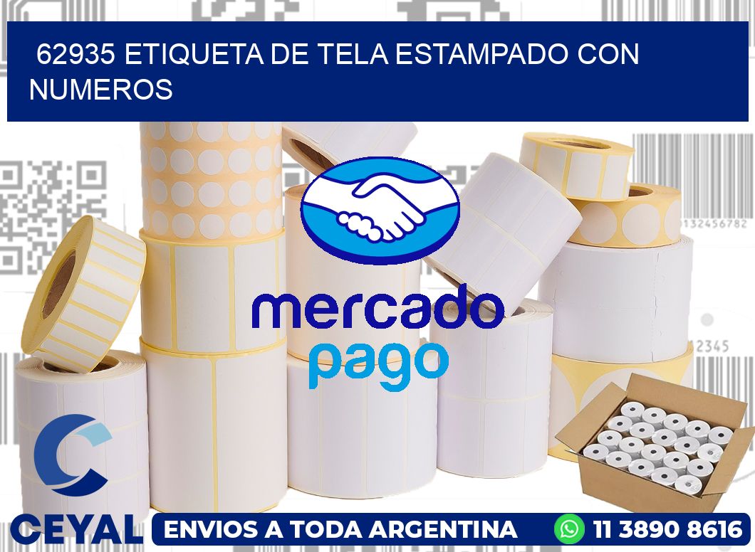62935 ETIQUETA DE TELA ESTAMPADO CON NUMEROS