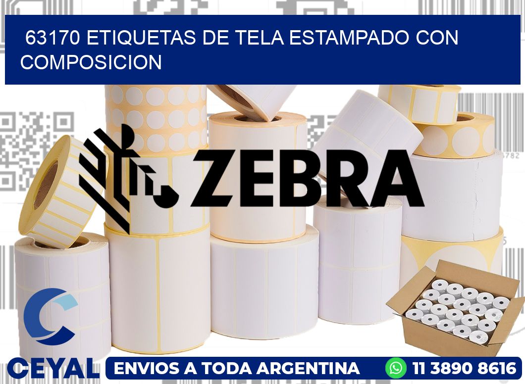 63170 ETIQUETAS DE TELA ESTAMPADO CON COMPOSICION