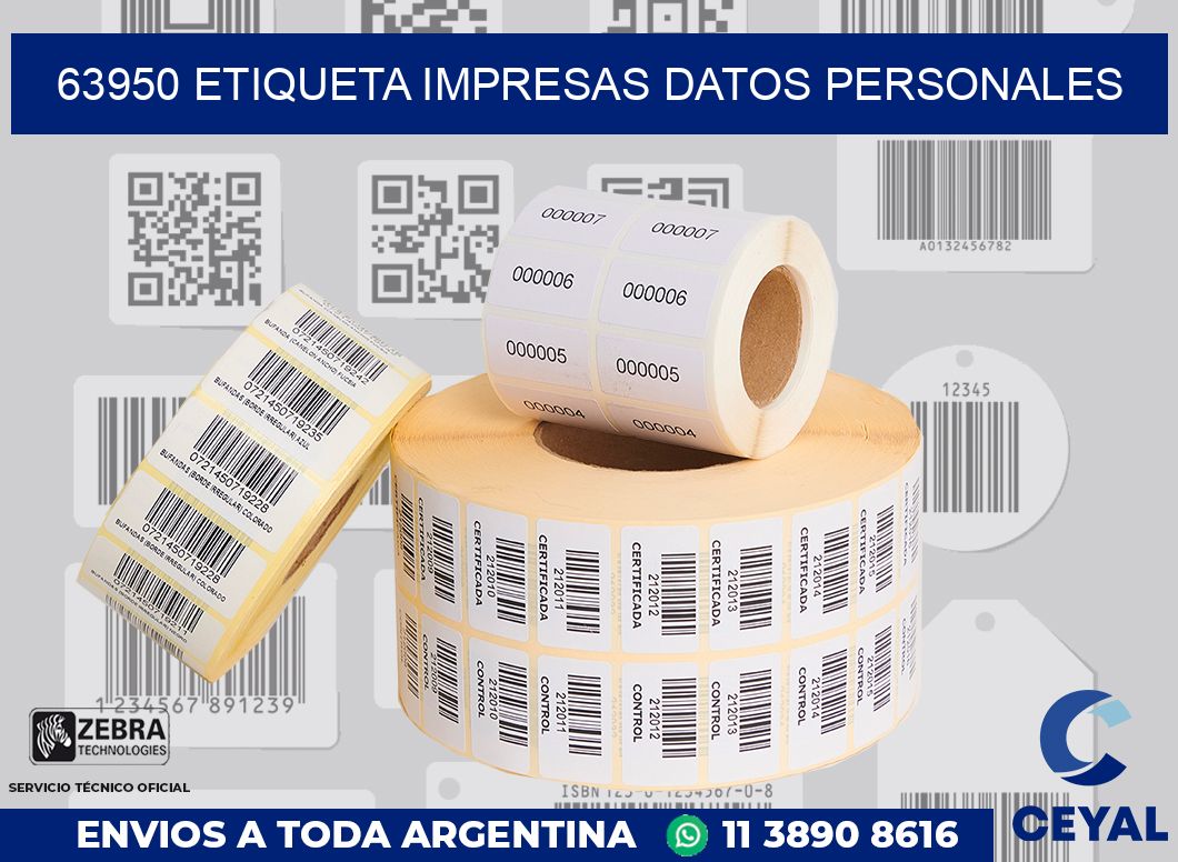 63950 ETIQUETA IMPRESAS DATOS PERSONALES