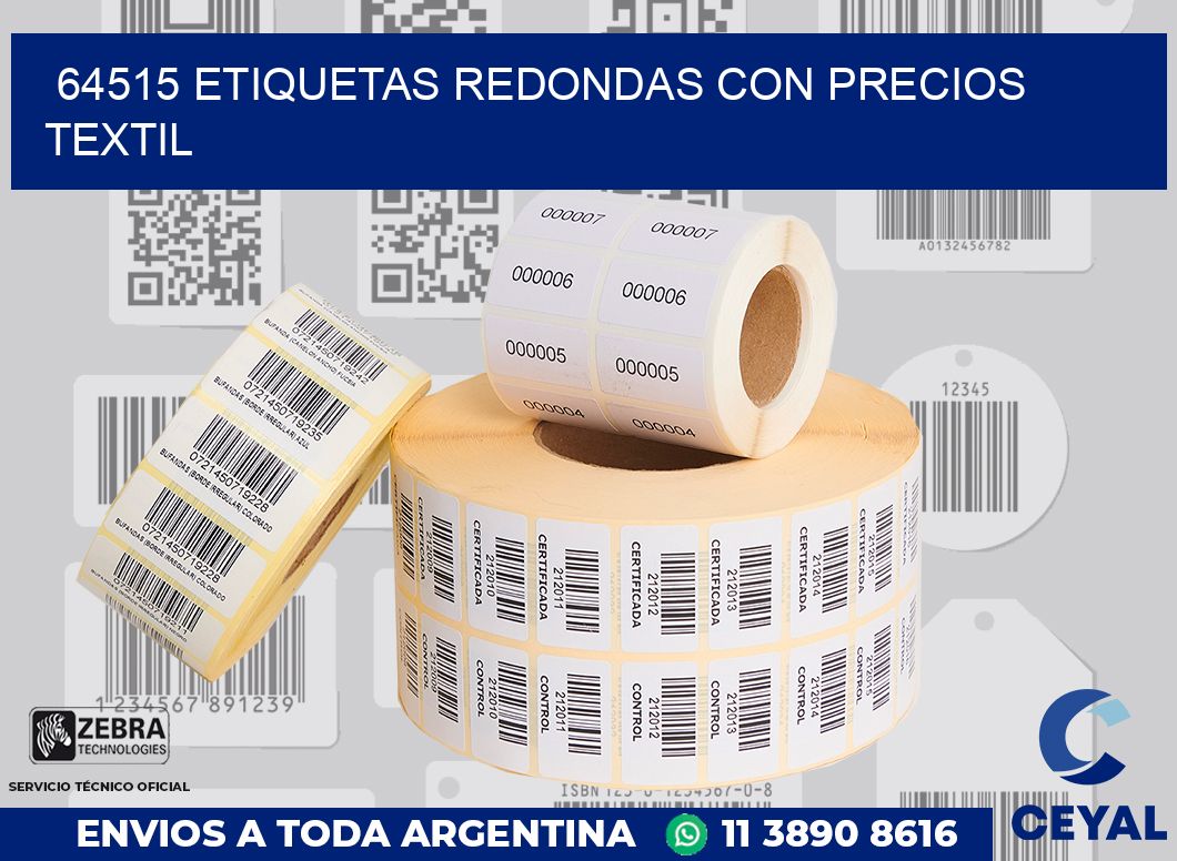 64515 ETIQUETAS REDONDAS CON PRECIOS TEXTIL
