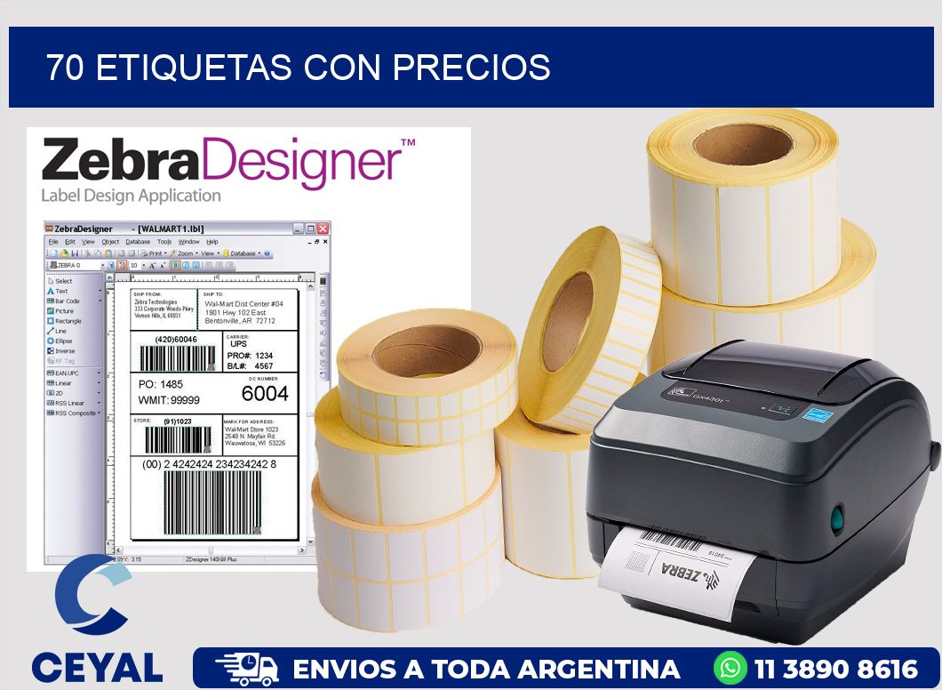 70 ETIQUETAS CON PRECIOS