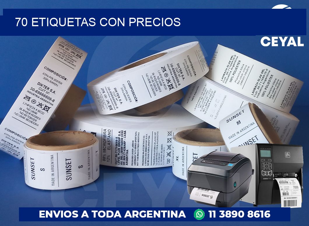 70 ETIQUETAS CON PRECIOS
