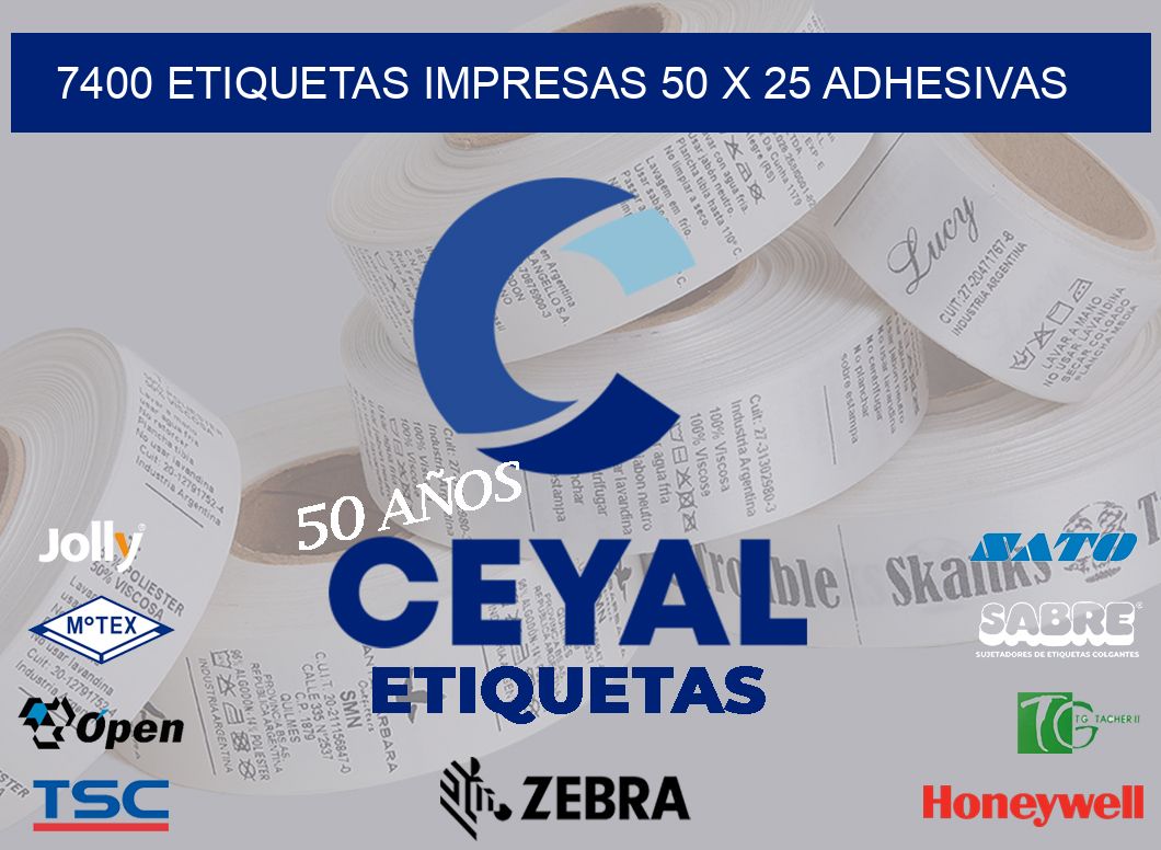 7400 ETIQUETAS IMPRESAS 50 X 25 ADHESIVAS
