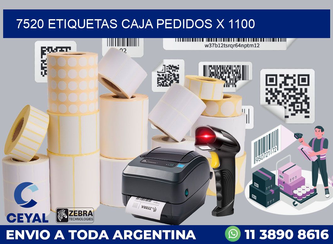 7520 etiquetas caja pedidos x 1100