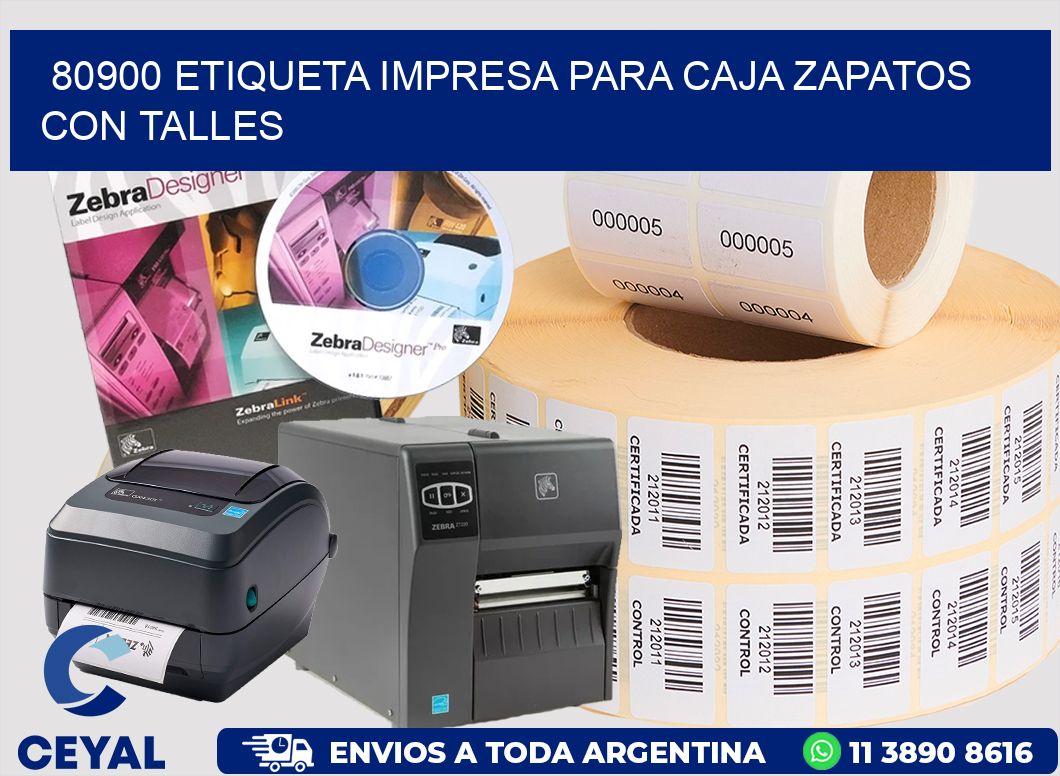 80900 ETIQUETA IMPRESA PARA CAJA ZAPATOS CON TALLES