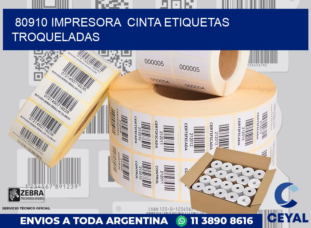 80910 impresora  cinta etiquetas troqueladas