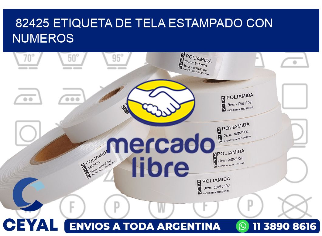 82425 ETIQUETA DE TELA ESTAMPADO CON NUMEROS