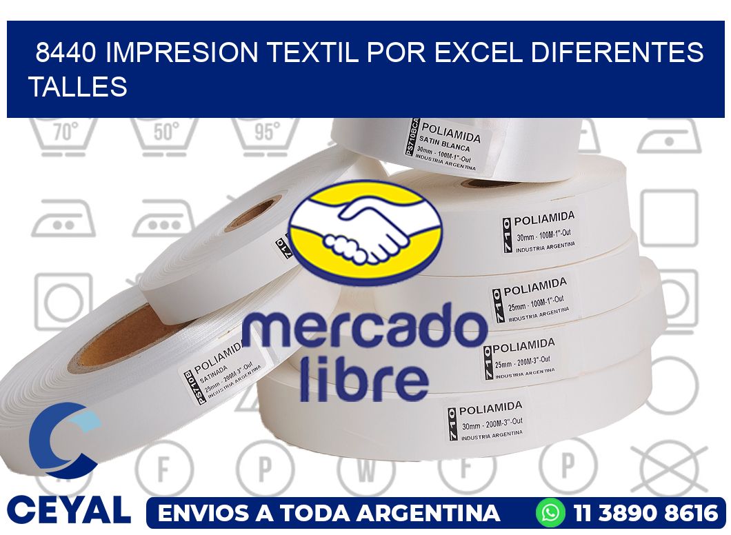 8440 IMPRESION TEXTIL POR EXCEL DIFERENTES TALLES