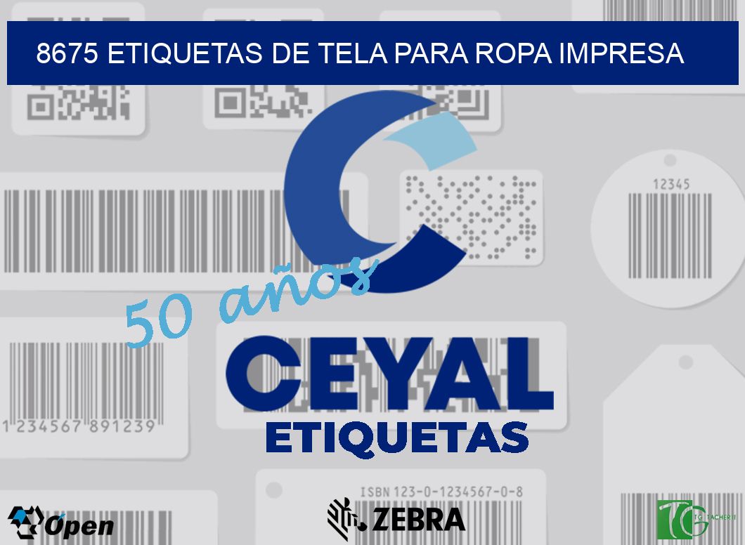 8675 ETIQUETAS DE TELA PARA ROPA IMPRESA