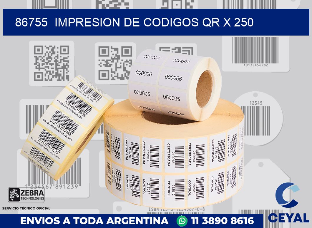 86755  impresion de codigos qr x 250