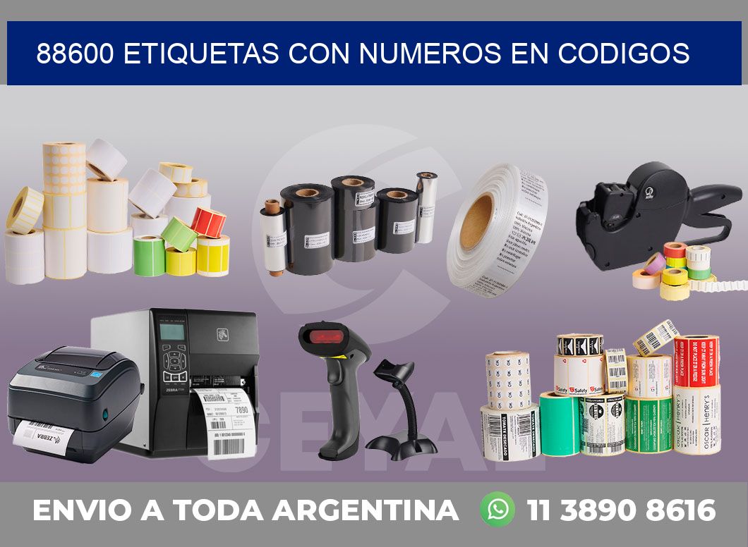 88600 ETIQUETAS CON NUMEROS EN CODIGOS