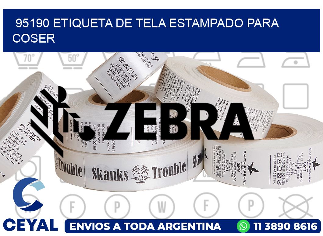 95190 ETIQUETA DE TELA ESTAMPADO PARA COSER