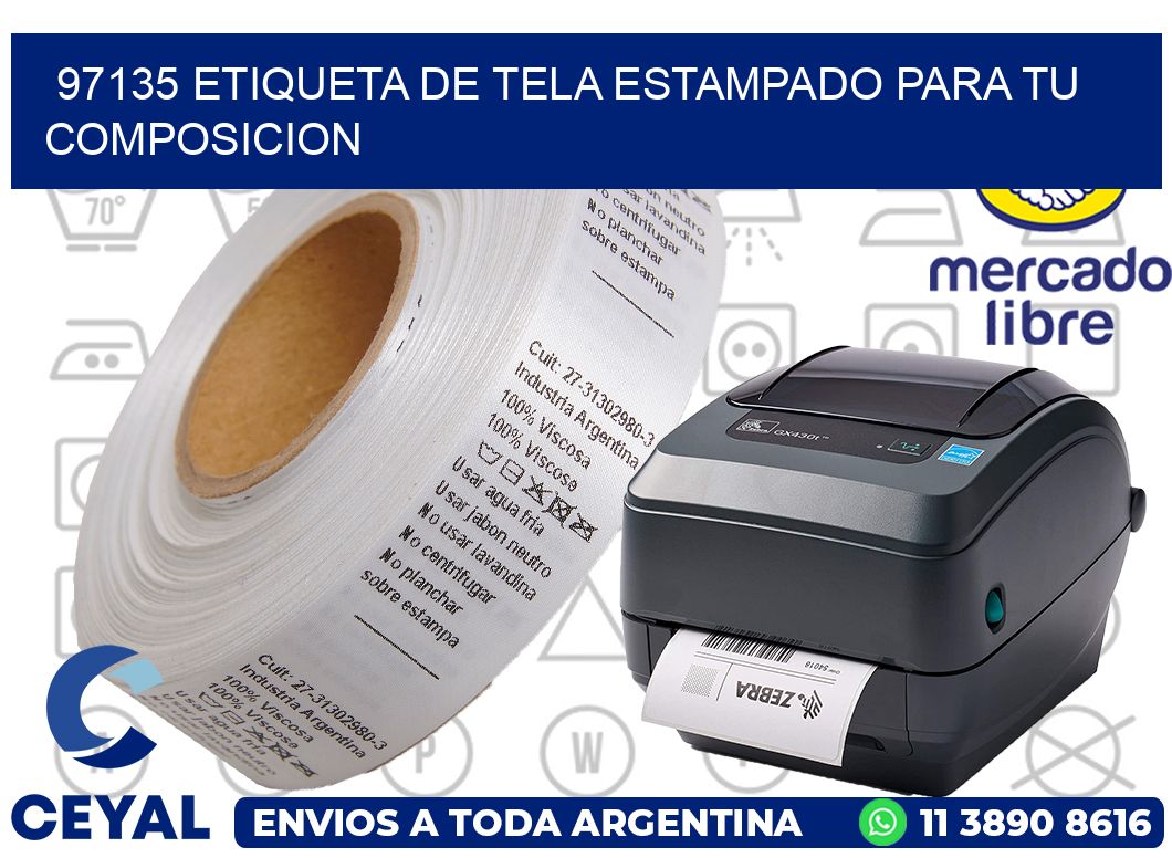 97135 ETIQUETA DE TELA ESTAMPADO PARA TU COMPOSICION