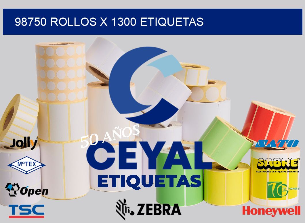 98750 Rollos x 1300 etiquetas