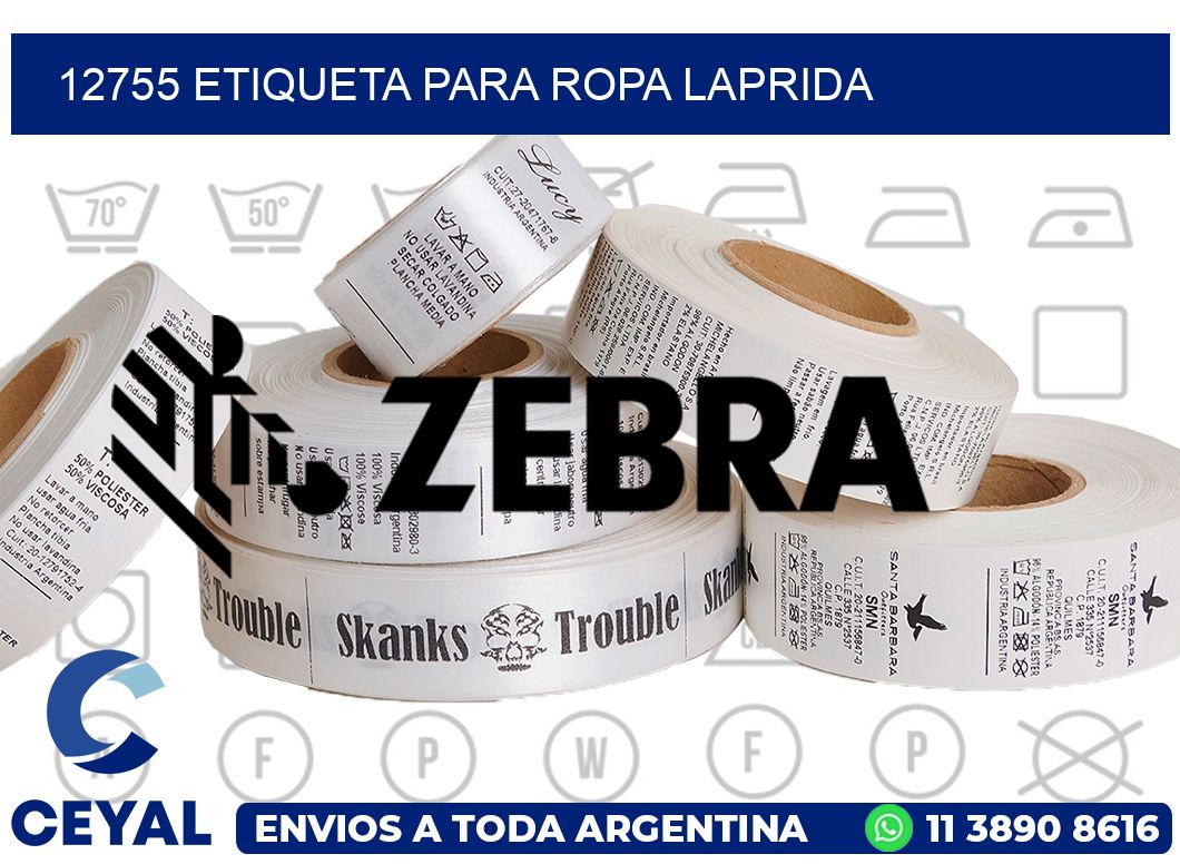 12755 ETIQUETA PARA ROPA LAPRIDA