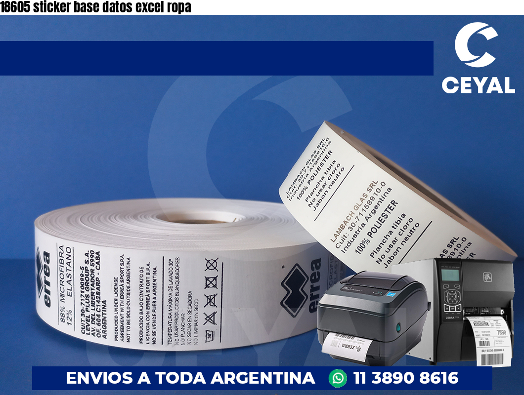 18605 sticker base datos excel ropa